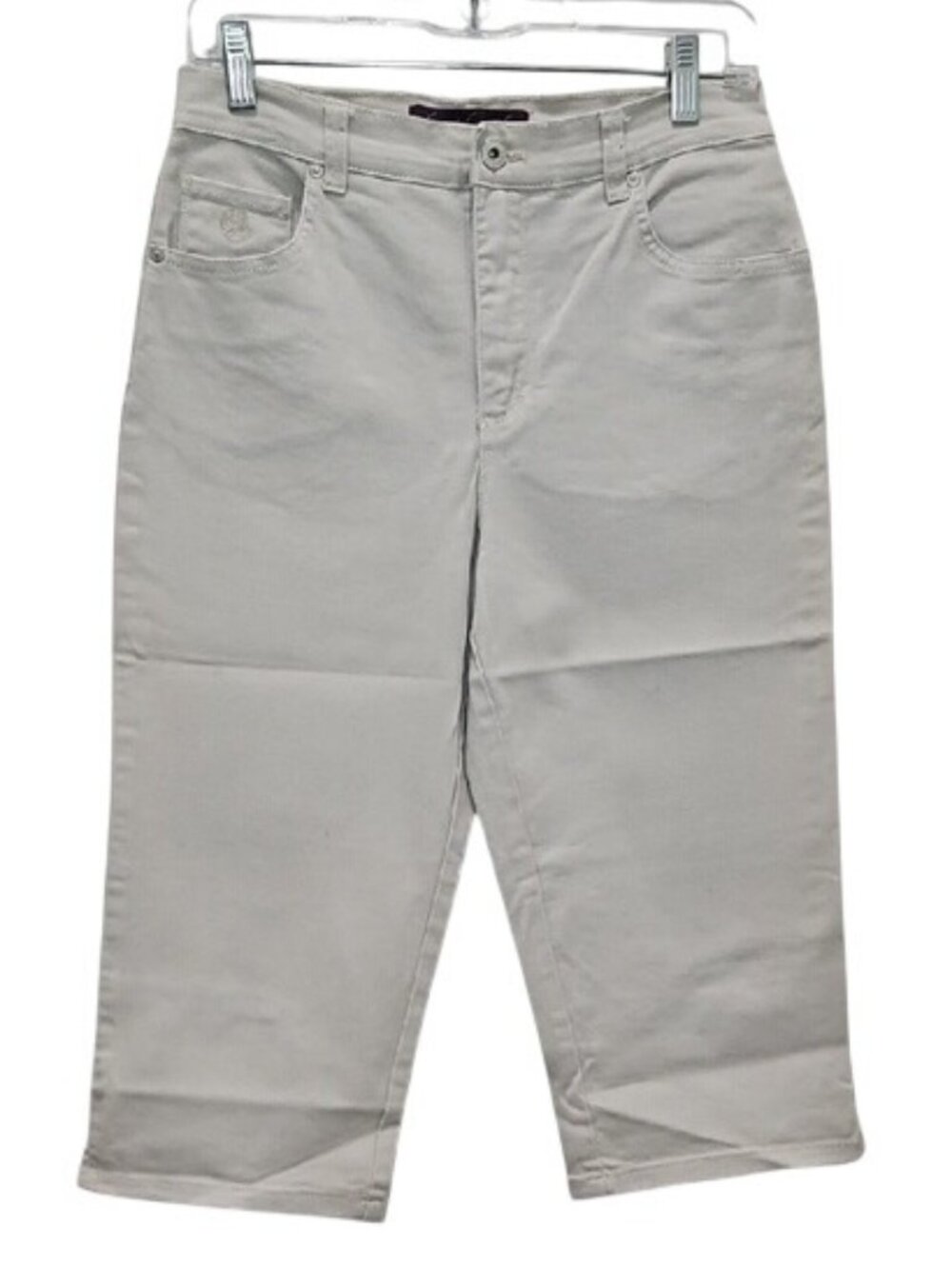 Gloria Vanderbilt Amanda Skimmer Cropped Denim Pants Size 6 Neutral